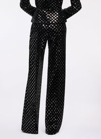 Embroidered Velvet Pants