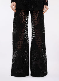 Sequin Embroidered Tulle Pants