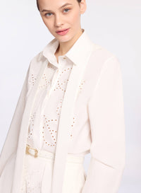 Monogram Embroidered Cotton Shirt