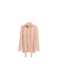 Sequin Embroidered Tulle Shirt