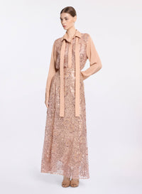Sequin Embroidered Tulle Shirt