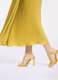 Pleated Chiffon Midi Skirt