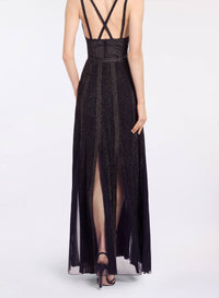 Metallic Knit & Tulle Skirt