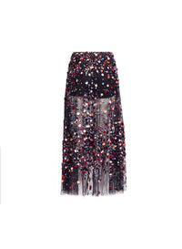 Bead Embroidered Multicolor Skirt