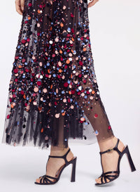 Bead Embroidered Multicolor Skirt