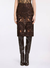 Sequin Embroidered Midi Skirt