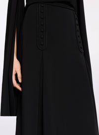 Embroidered Cady Midi Skirt