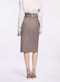 Cotton Twill Midi Skirt