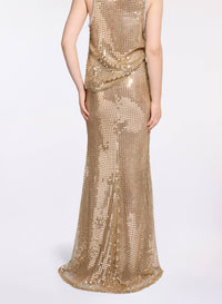 Gold Sequin Long Skirt