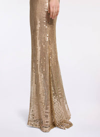 Gold Sequin Long Skirt