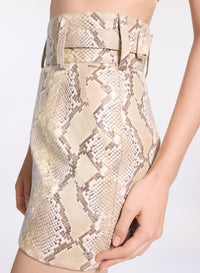 Python Leather Skirt