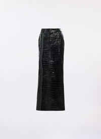 Printed Croco Leather Skirt
