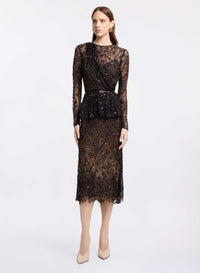 Lace Embroidered Midi Skirt