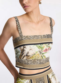 Savannah Print Cotton Crop Top