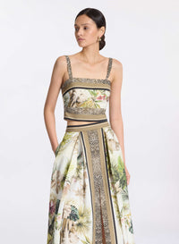 Savannah Print Cotton Crop Top