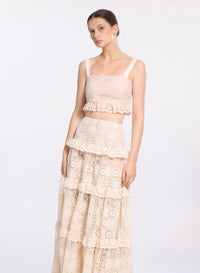 Cotton Embroidered Macram‚ Top