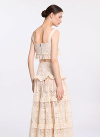 Cotton Embroidered Macram‚ Top