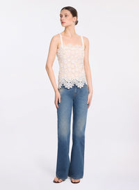 Tulle Embroidered Macram‚ Top
