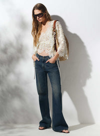 Tulle Embroidered Macram‚ Top