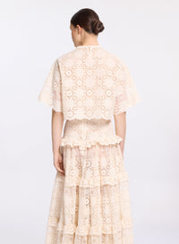 Cotton Embroidered Macram‚ Top
