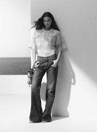 Cotton Embroidered Macram‚ Top