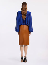 Balloon-Sleeved Silk Blouse