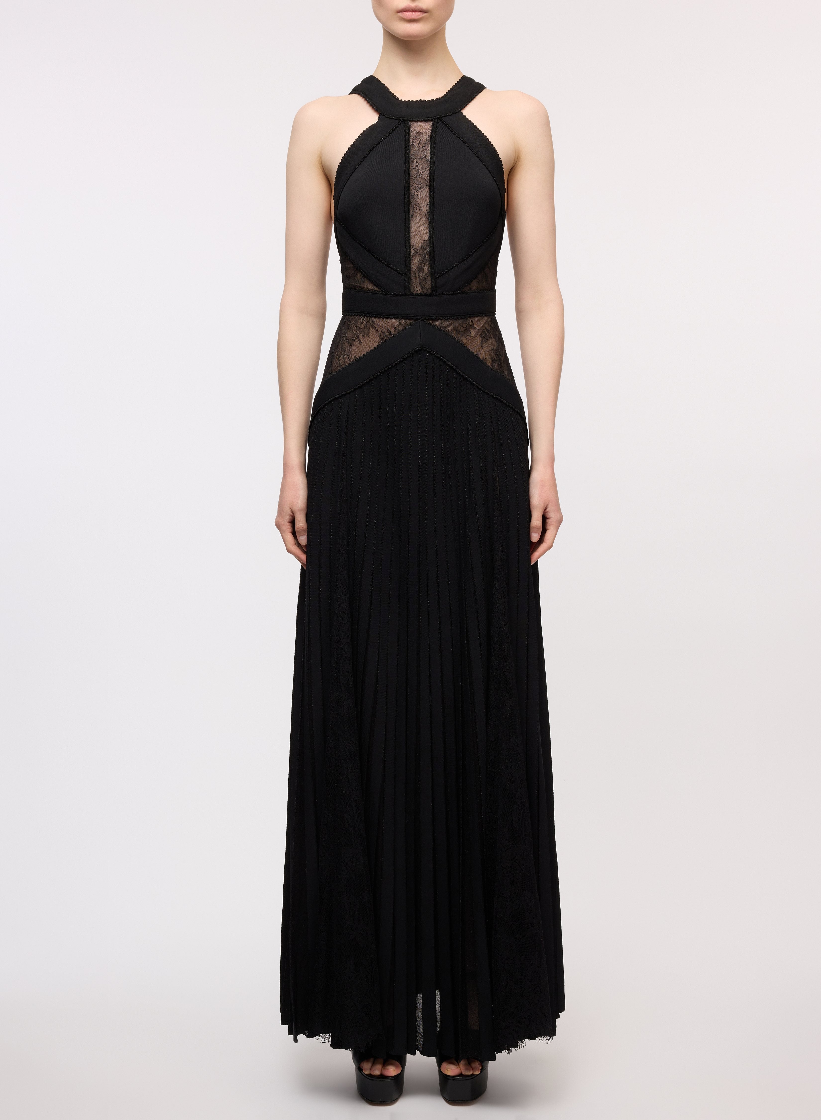 Knit and Lace Long Dress – ELIE SAAB