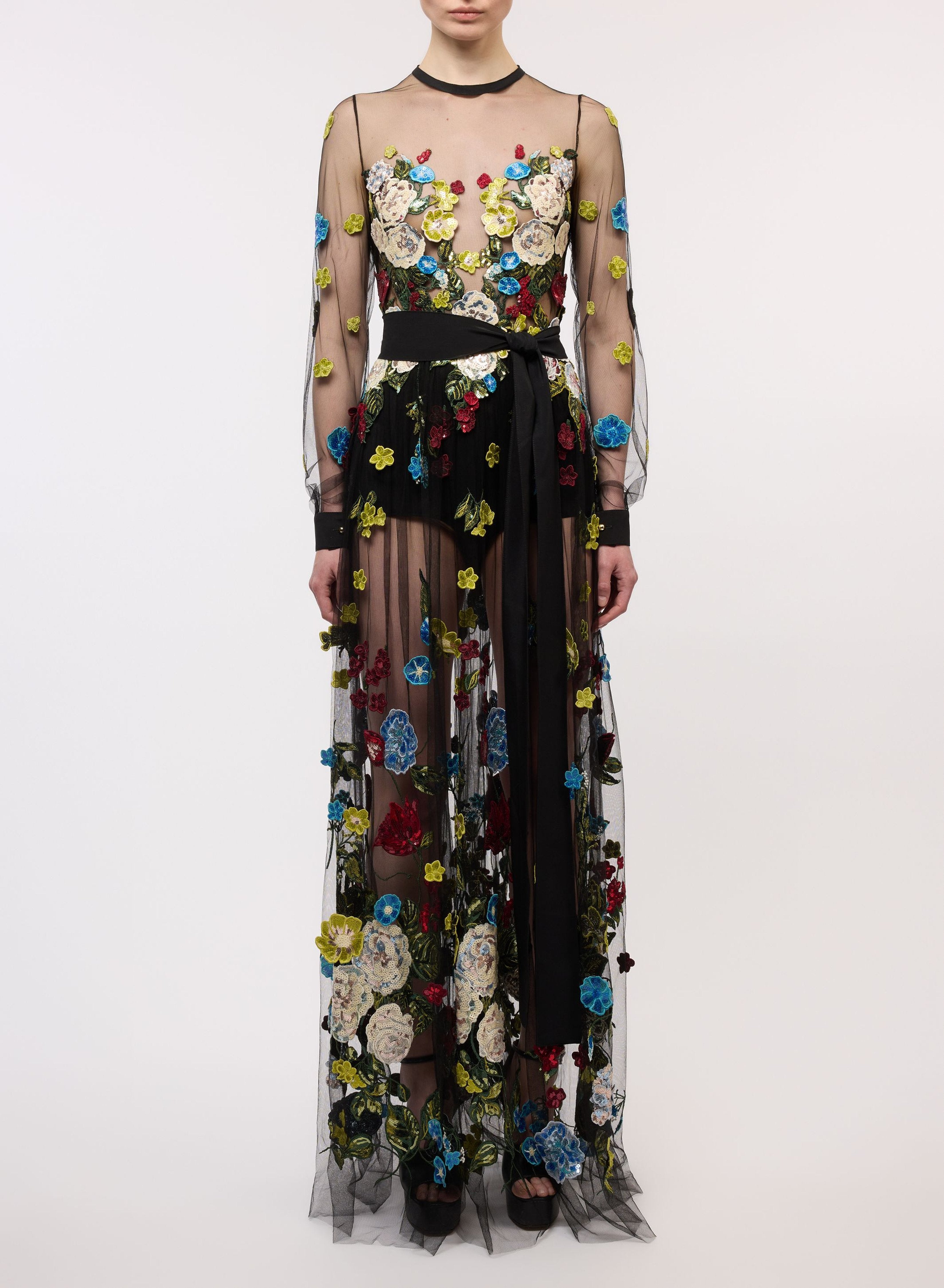 Embroidered Flower Bouquet Dress – ELIE SAAB