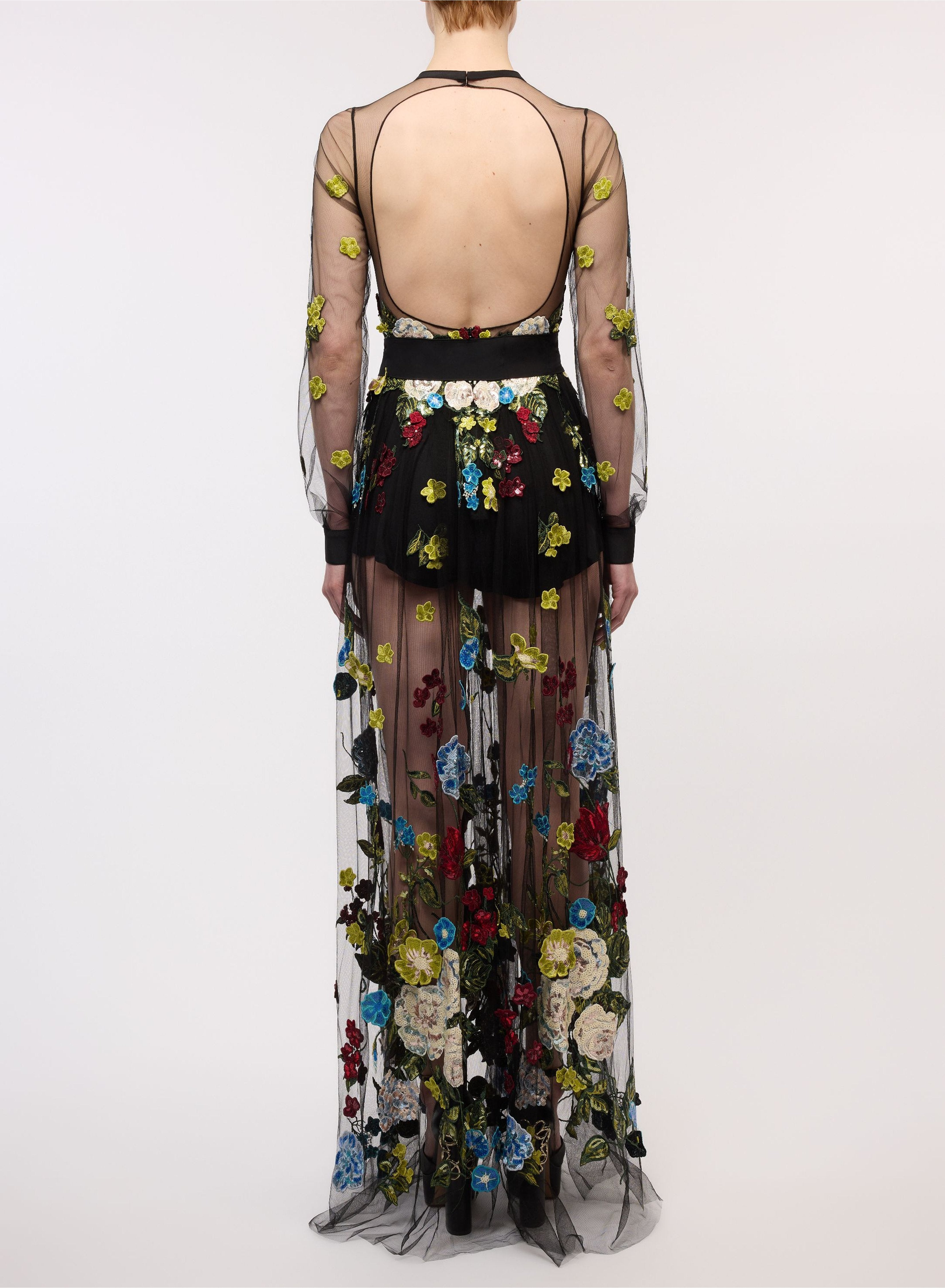 Embroidered Flower Bouquet Dress – ELIE SAAB