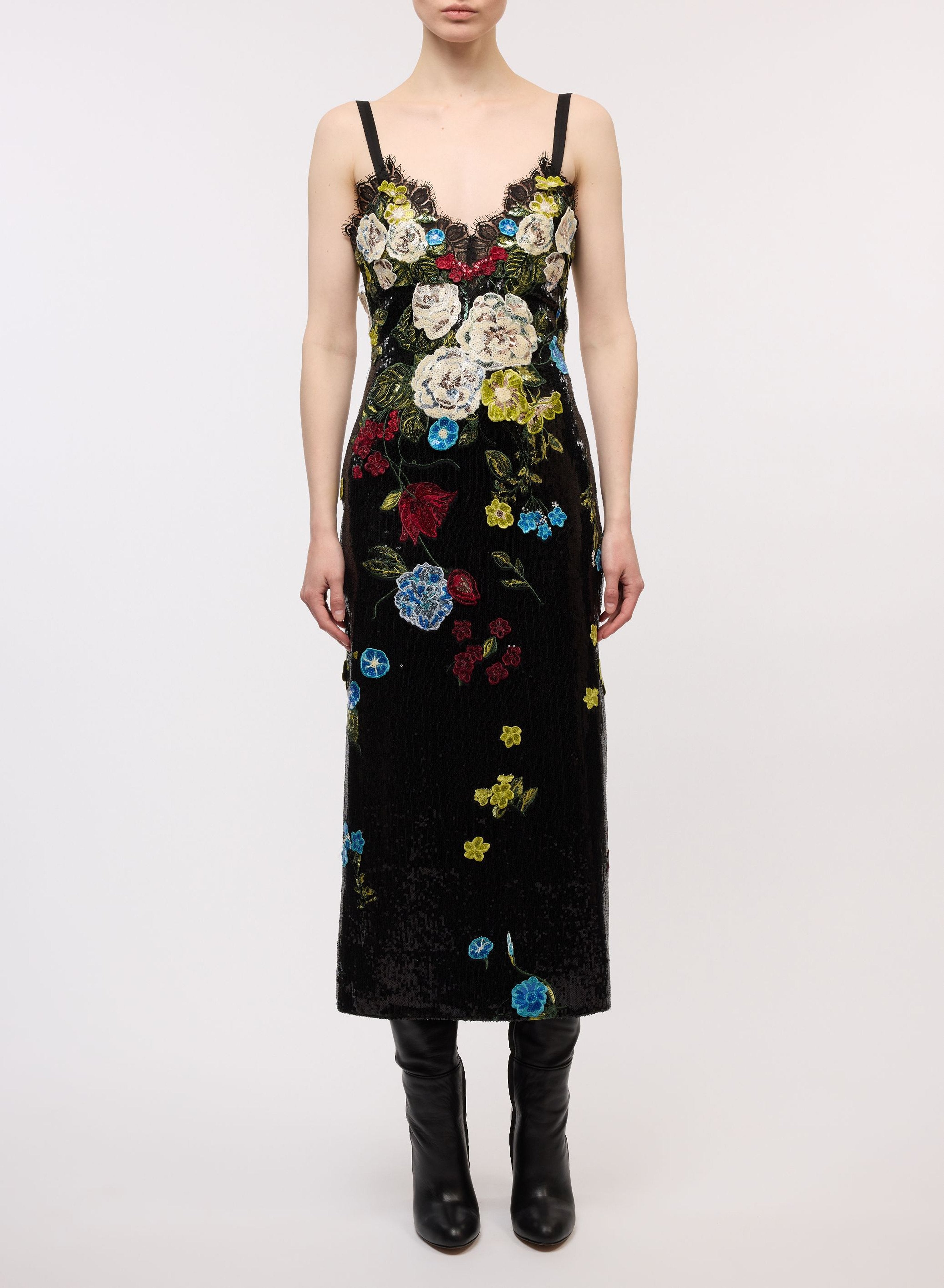 Embroidered Flower Bouquet Dress – ELIE SAAB