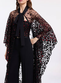 Sequin Embroidered Tulle Cape