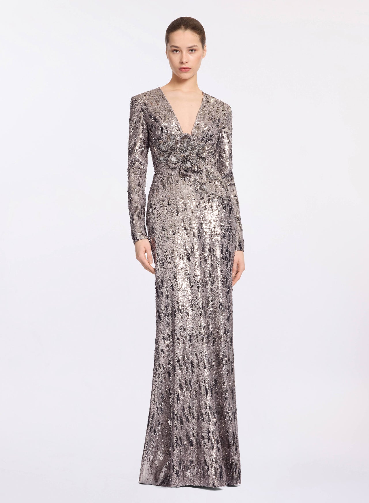 Sequin Embellished Open-Back Dress ELIE SAAB Sequin Embellished Open-Back Dress ELIE SAAB