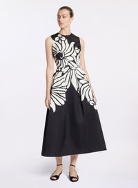 Floral Print Mikado Dress