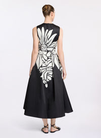 Floral Print Mikado Dress