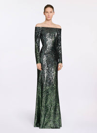 Gradient Sequin Long Dress