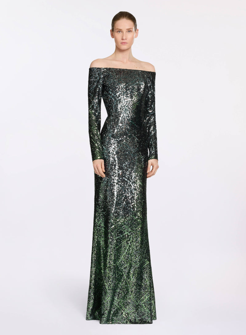 Gradient Sequin Long Dress