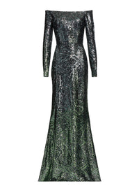 Gradient Sequin Long Dress