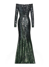 Gradient Sequin Long Dress