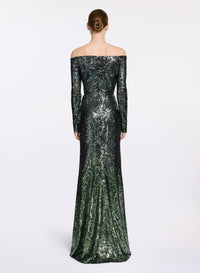 Gradient Sequin Long Dress