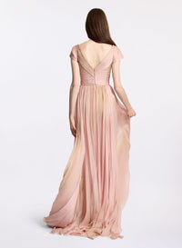 Printed Chiffon Long Dress