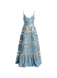 Tulle Embroidered Long Dress