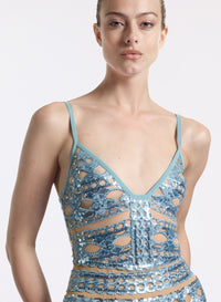 Tulle Embroidered Long Dress