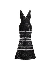 Tulle Embroidered Long Dress