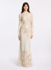 Sequin Embroidered Long Dress
