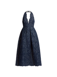 Denim Embroidered Midi Dress
