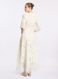 Cotton Embroidered Midi Dress