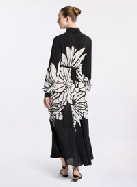 Printed Silk Midi Dress