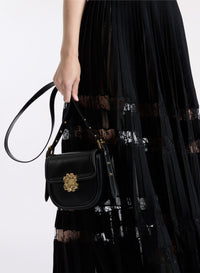 Knit Dress With Lace Inserts