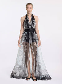 Printed Chiffon Long Dress