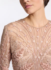 Bead Embroidered Long Dress